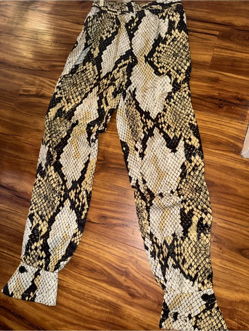Zara ZW Collection Animal Print Trousers worn by CAT DEELEY  NWOT